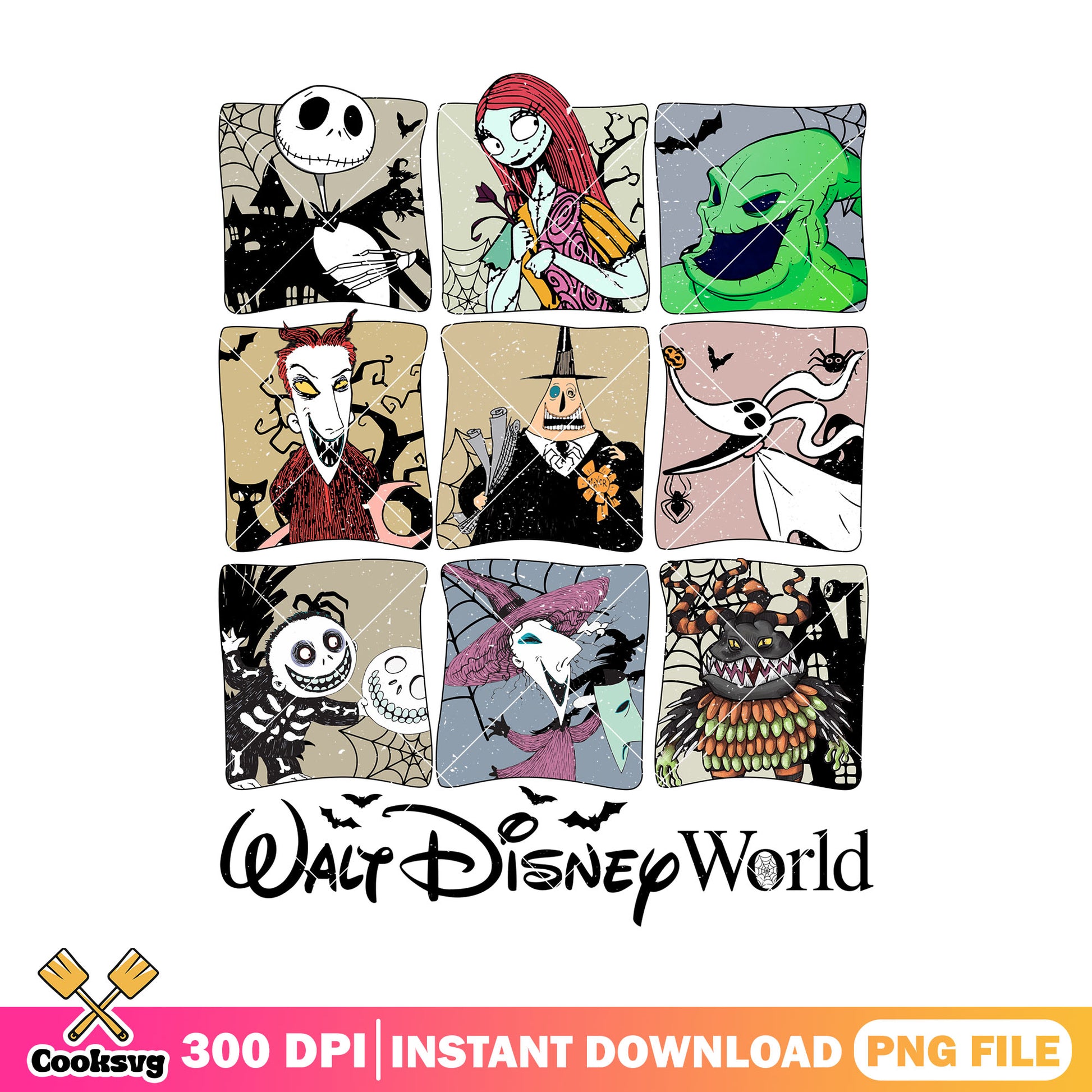 Halloween disney nightmare png, scary cartoon png, walt disney world png