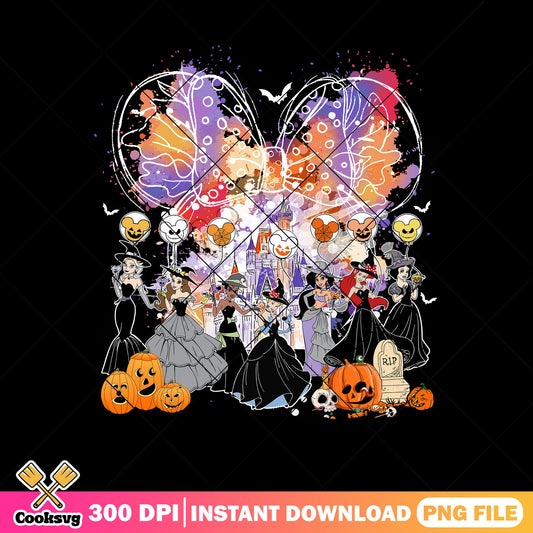 Halloween disney princess outfit png, disney world png, scary disney png