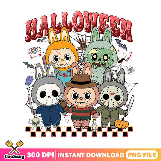 Halloween horror with labubu png, labubu costume png, labubu dolls png