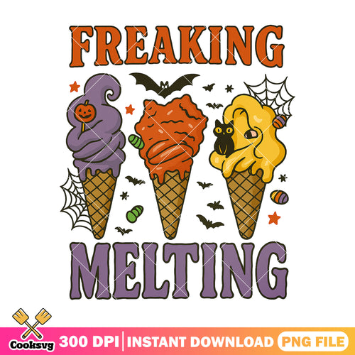 Halloween ice cream freaking melting png, ice cream png