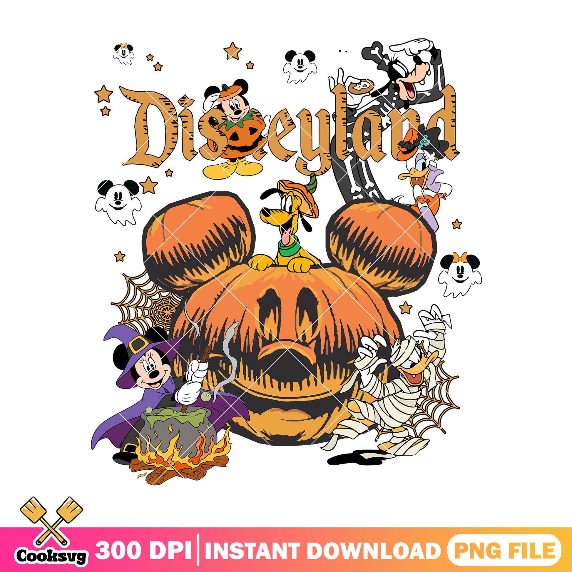 Halloween in disneyland png, halloween art png, disney cartoon png