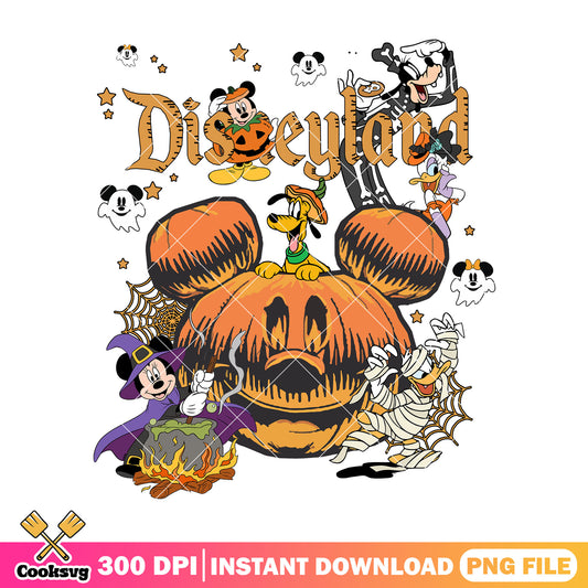 Halloween in disneyland png, halloween art png, disney cartoon png