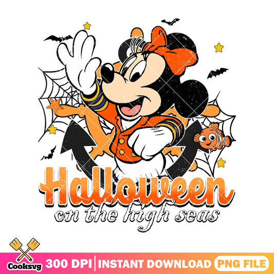 Halloween minnie on high seas png, halloween happy png, minnie art png