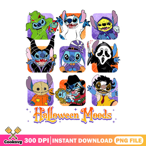 Halloween moods png, stitch costume png, halloween spirit png