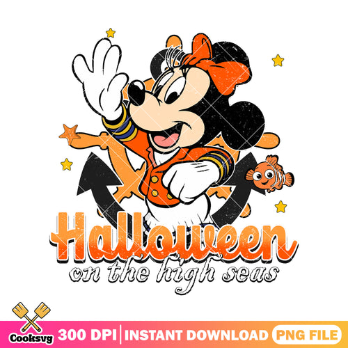 Halloween on the high seas png, halloween cute png, minnie cute png