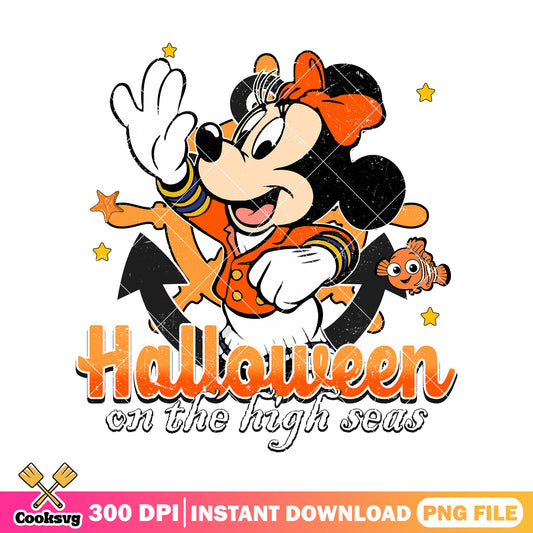 Halloween on the high seas png, halloween cute png, minnie cute png