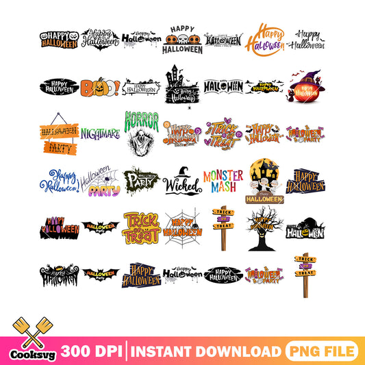 Halloween party png bundle, jack o lantern png, trick or treat png