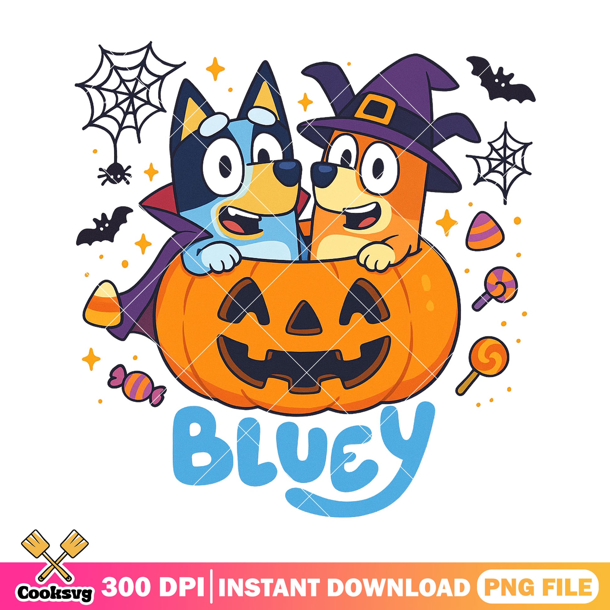 Halloween pumpkin bluey bingo design png,  happy halloween png