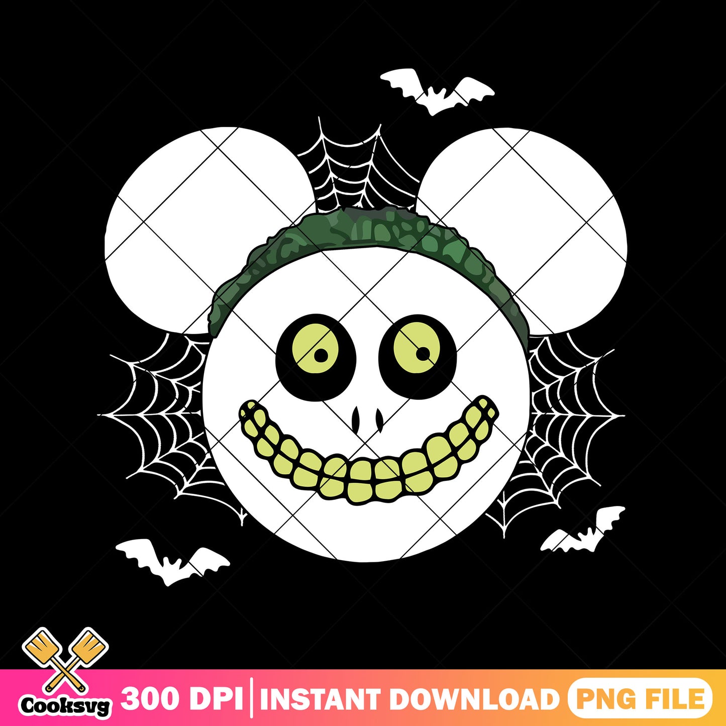 Halloween skull mickey png, mickey mouse head​ png, horror mickey​ png