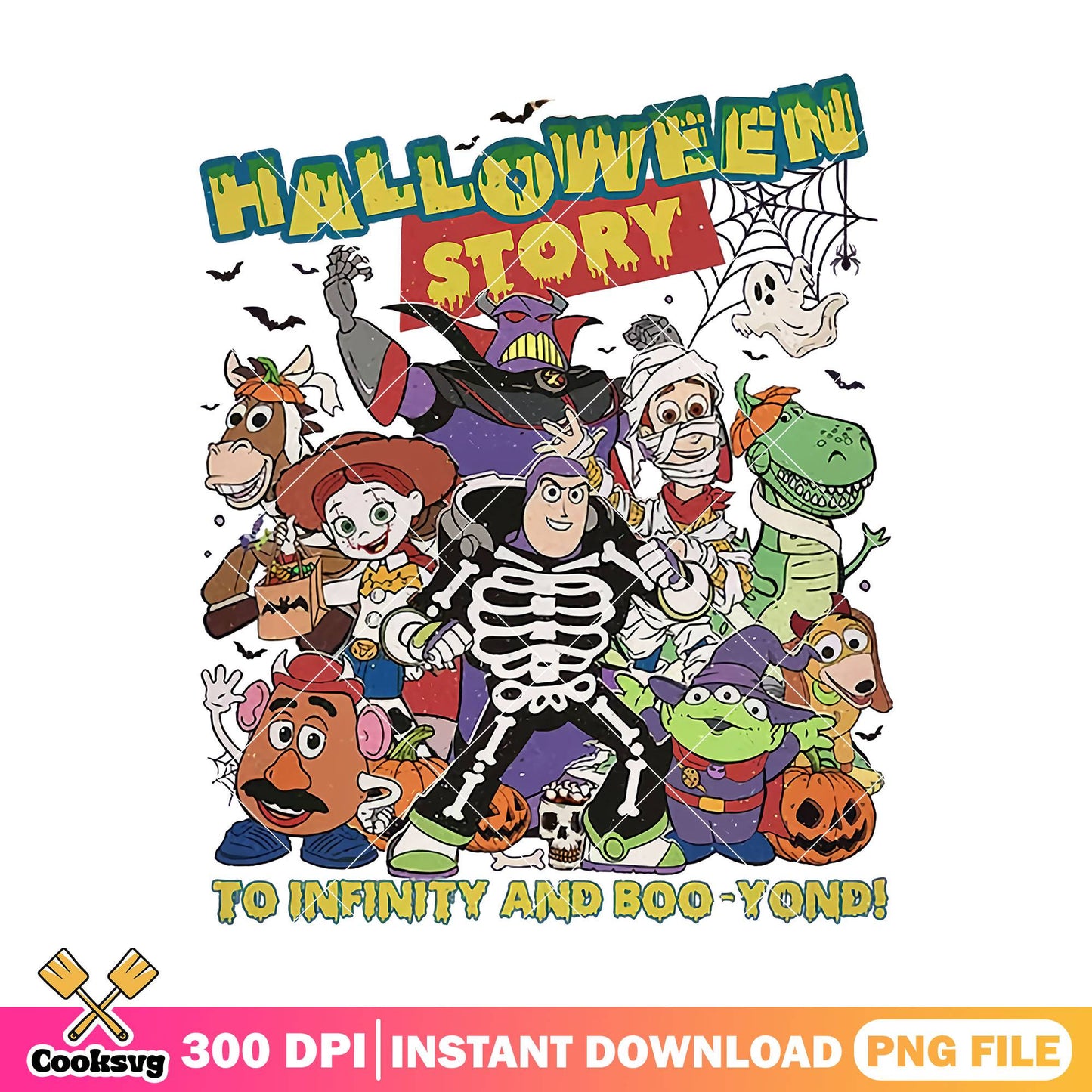 Halloween story design png, toy disney png, halloween disney png