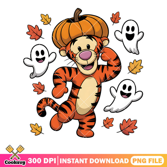 Halloween tigger pumpkin hat png, disney tigger png, halloween png