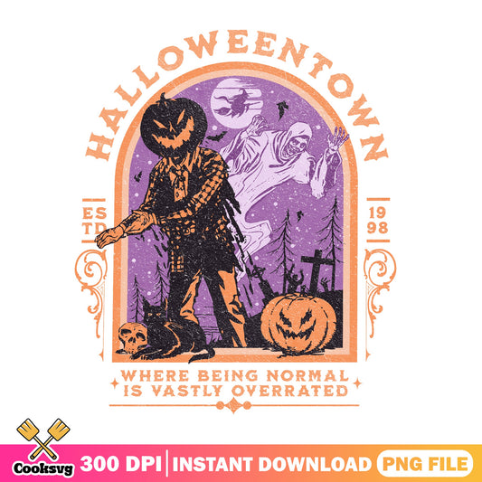 Halloweentown PNG, Retro Halloween Spooky PNG, Halloween PNG