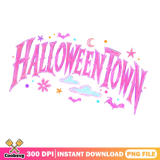 Halloweentown Pink PNG, Halloween Sublimation PNG, Spooky PNG
