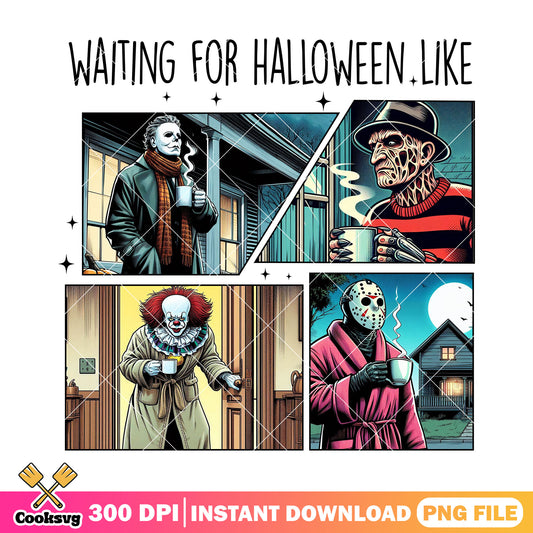 Halloween waiting like png, halloween png, horror jason voorhees png
