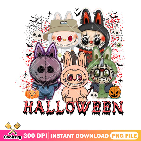 Halloween wicker pumpkin png, labubu costume png, skull skeleton png