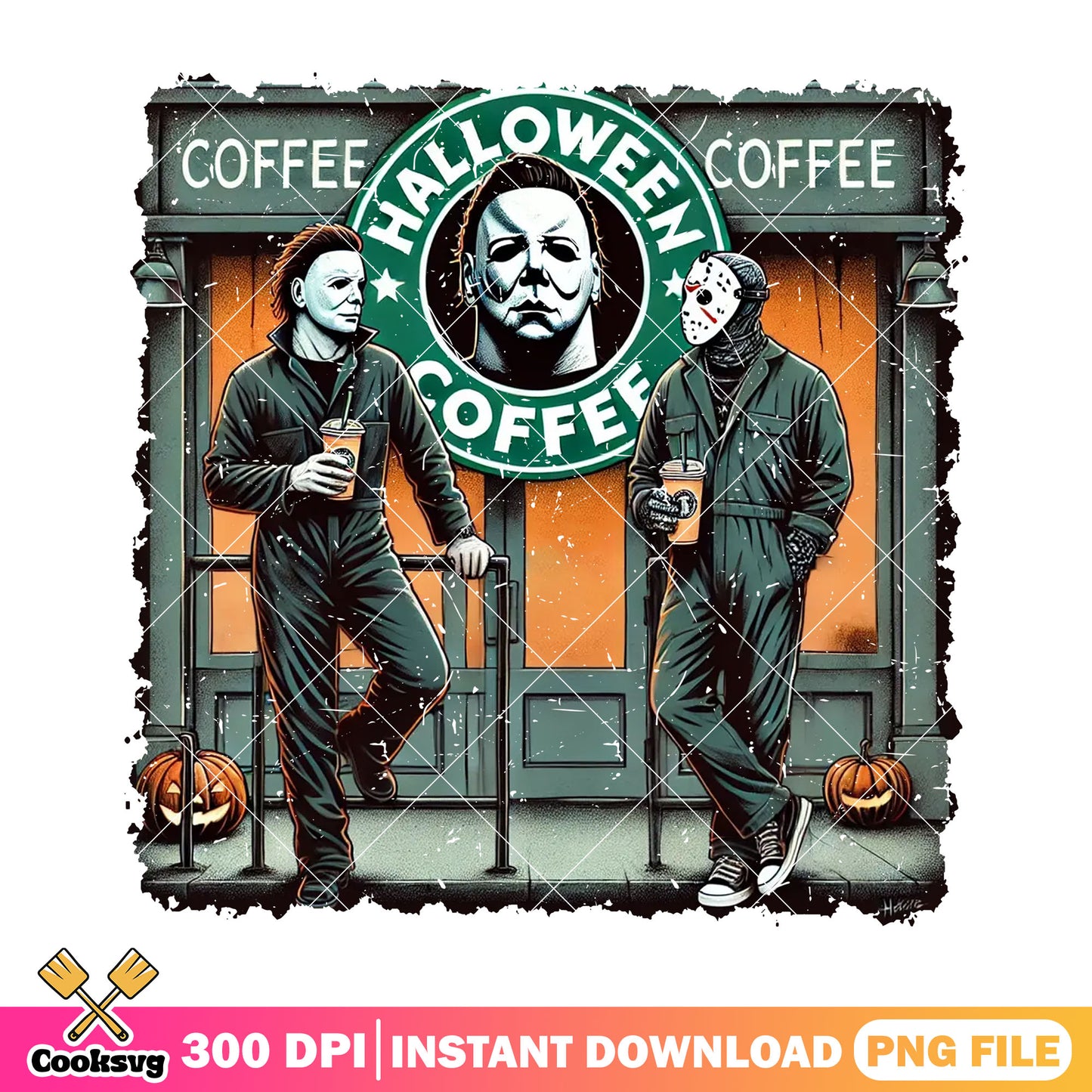 Halloween with murderers png, film horror png, horror halloween png