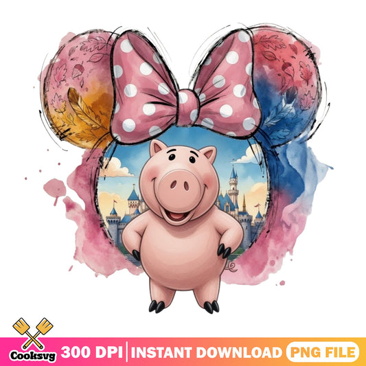 Hamm Toy Story Mickey Ears PNG, Disney Castle PNG, Toy Story PNG