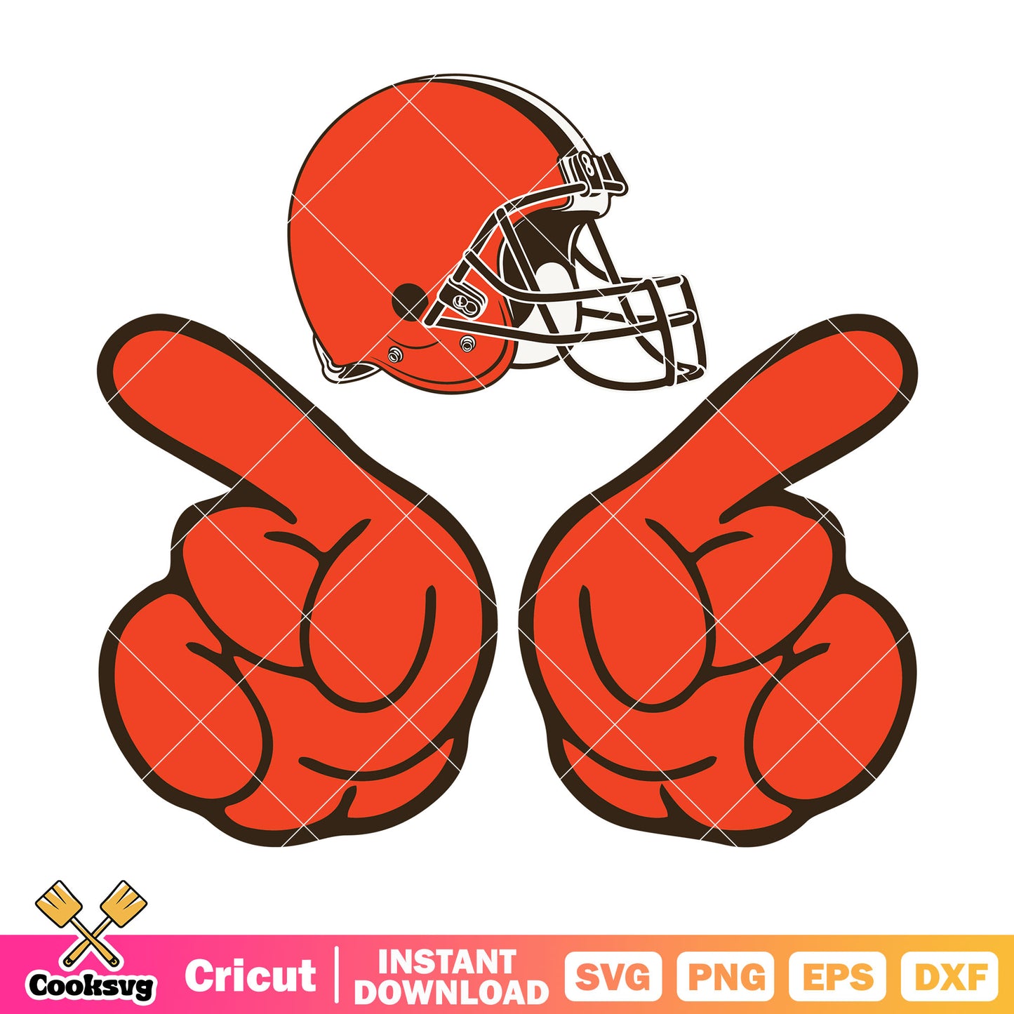 Hand foam cleveland svg, NFL celebration​ svg, cleveland browns svg