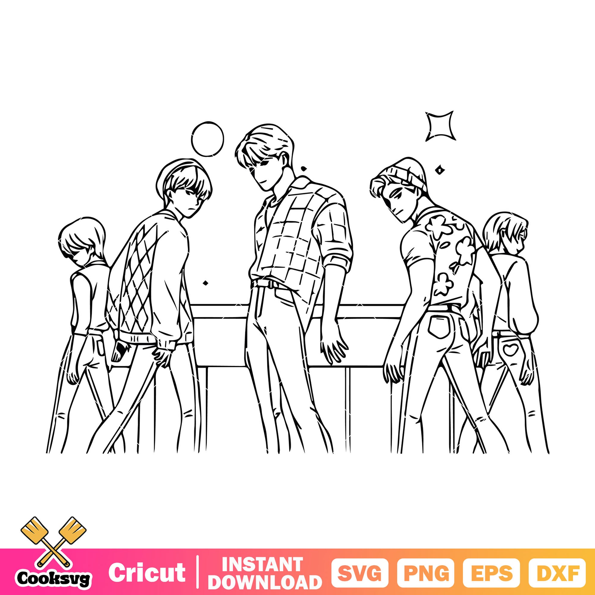 Handsome saja boys svg, saja boys band svg, kpop demon hunters svg