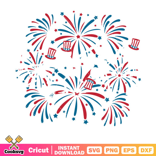 Happy 4th of july firework svg, fireworks on 4th of july​ svg, happy 4th of july shirts​ svg