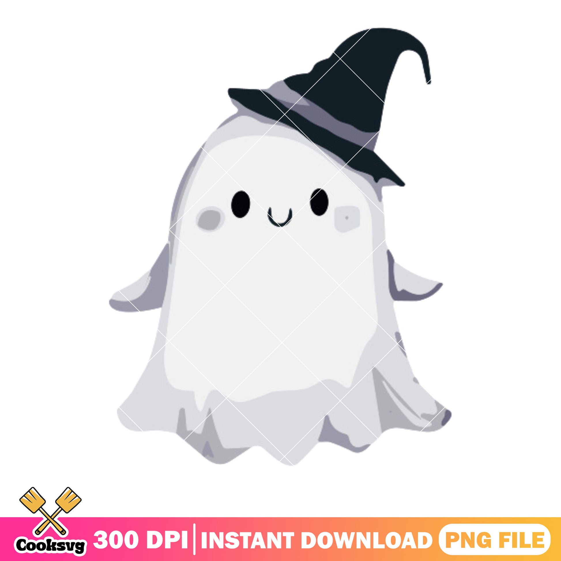 Happy Chibi ghost png, yellow eyes png, cute halloween costumes png