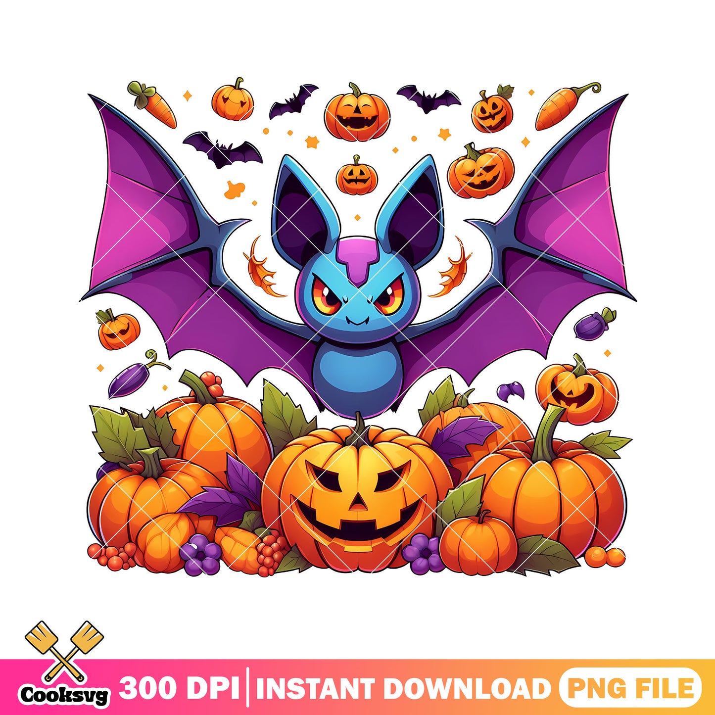 Happy Halloween Zubat png, cartoon movie png, halloween decor png