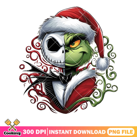 Happy chrismas png, creepy Grinch png, jack skelington png