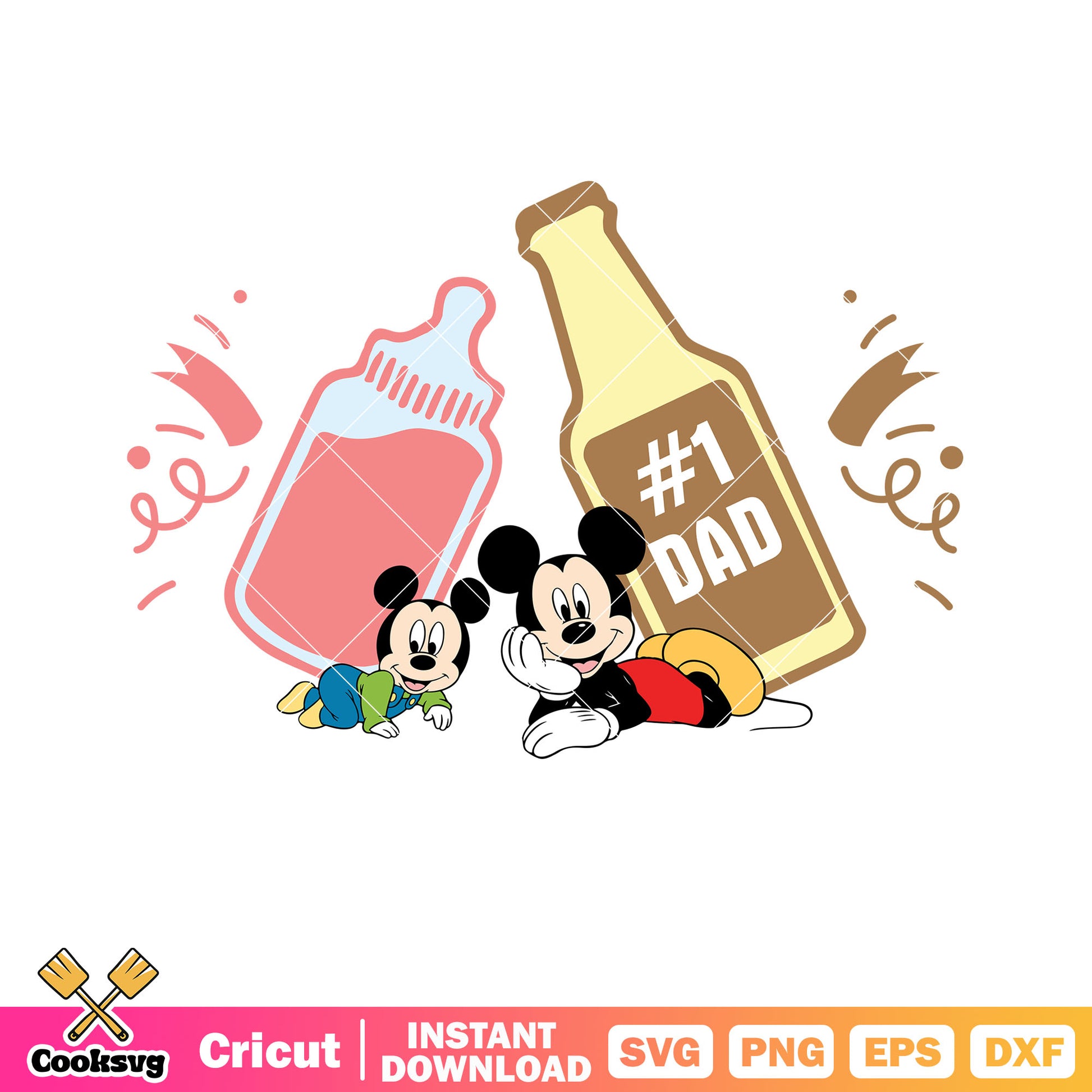 Happy first fathers day mickey disney svg, disney father day svg, mickey baby svg