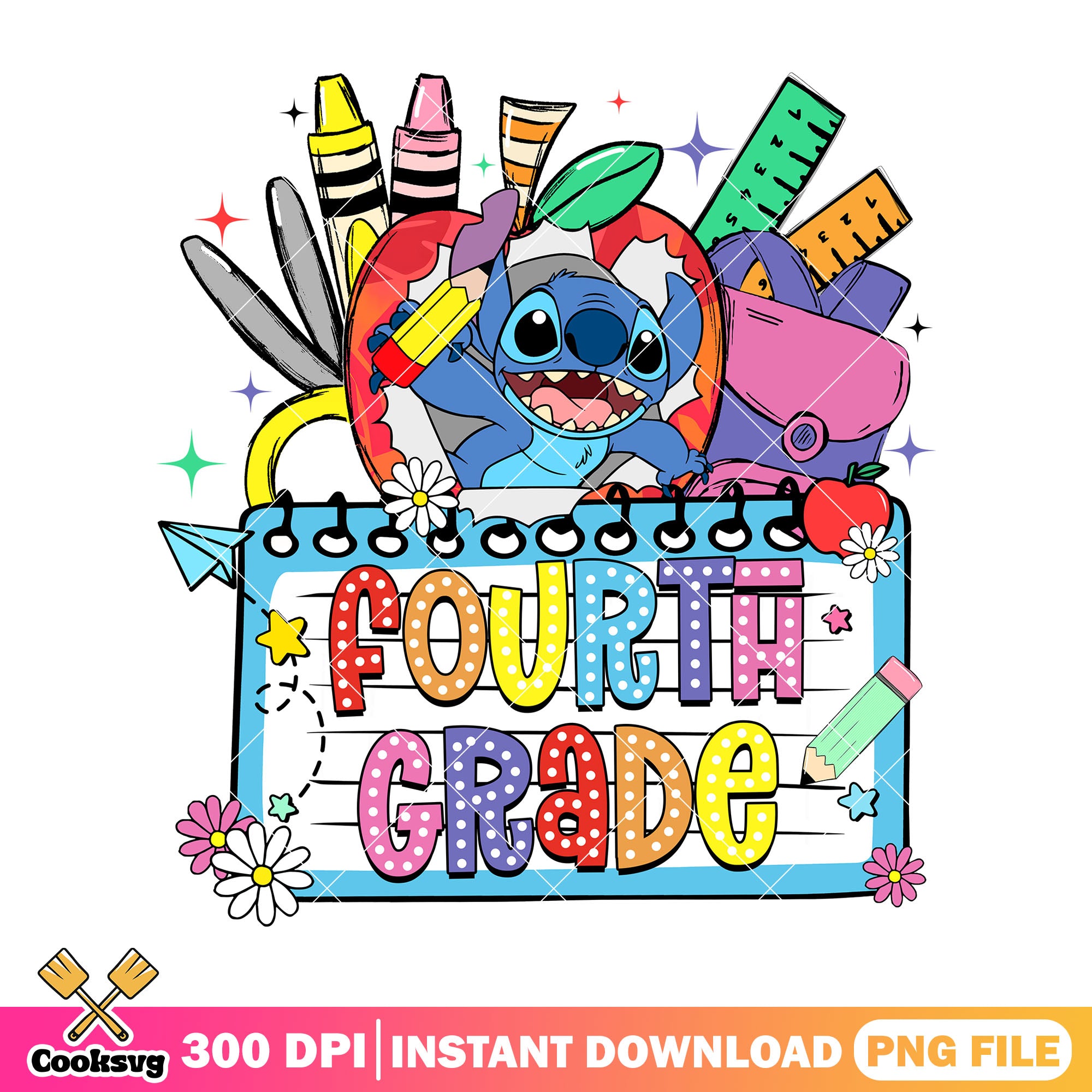 Happy fourth grade stitch png, stitch cute png, back to school idea pn ...
