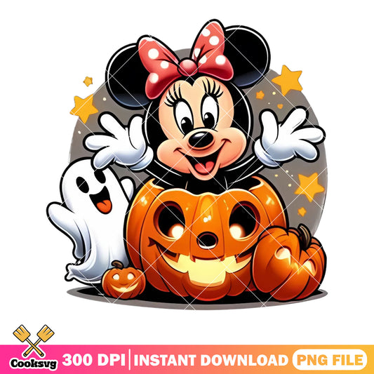Happy halloween disney night png, jack o lantern png, minnie mouse png