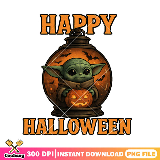 Happy halloween lights png, baby yoda png, halloween movies png