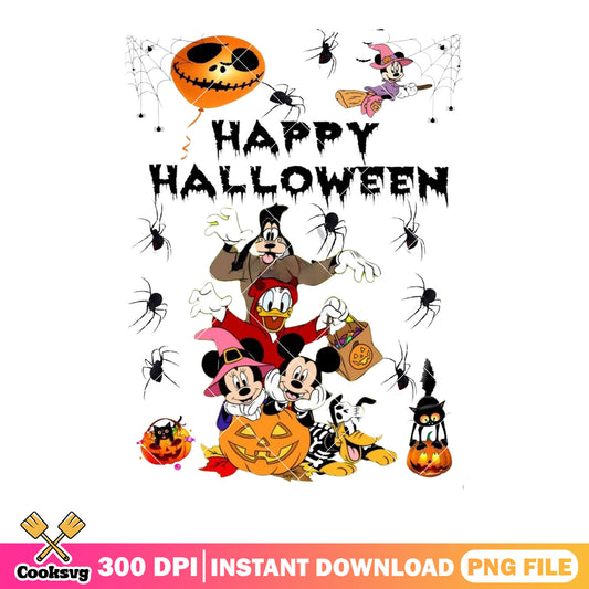 Happy halloween png, mickey and friends png, disney character png