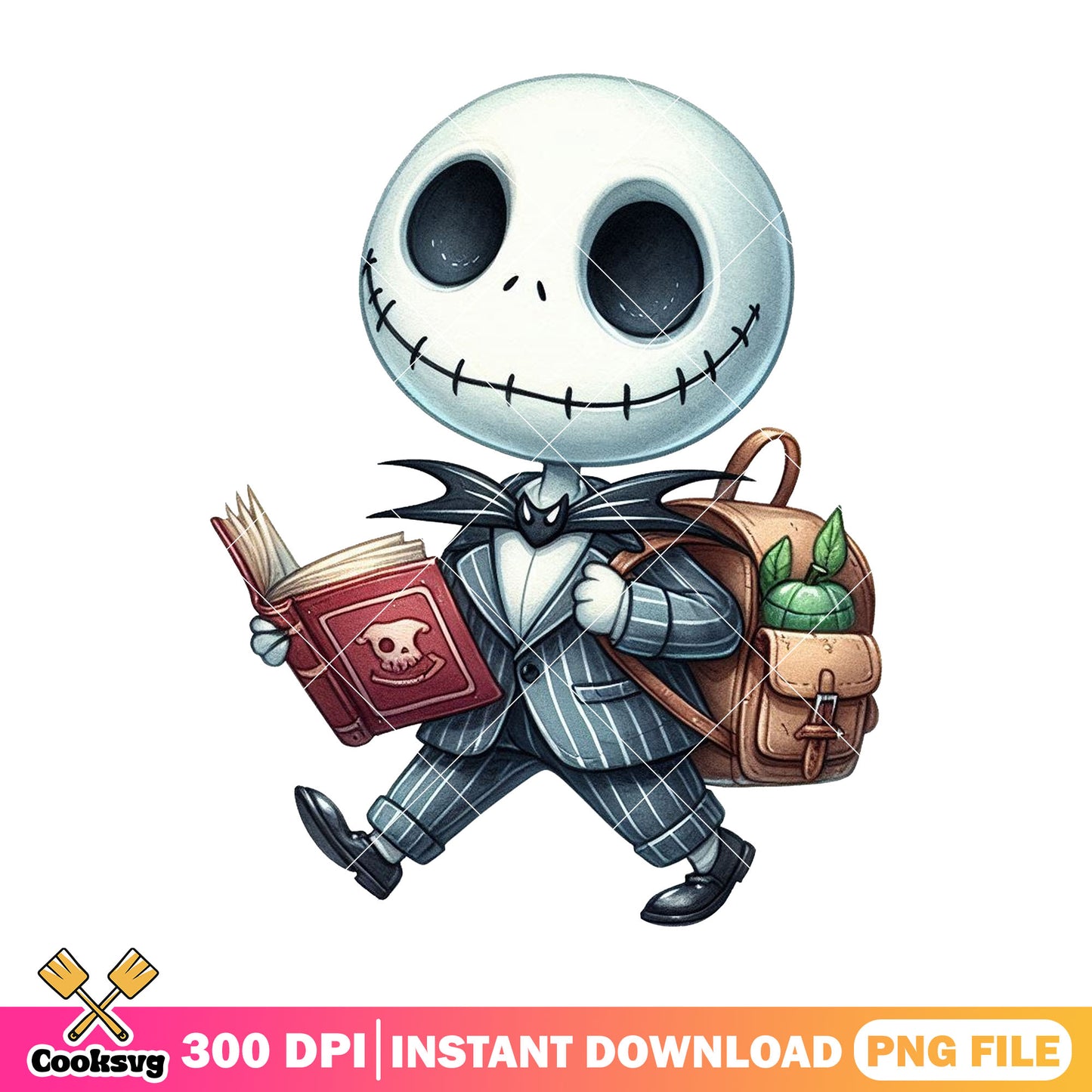 Happy jack skellington png, back to school art png, black outfit png