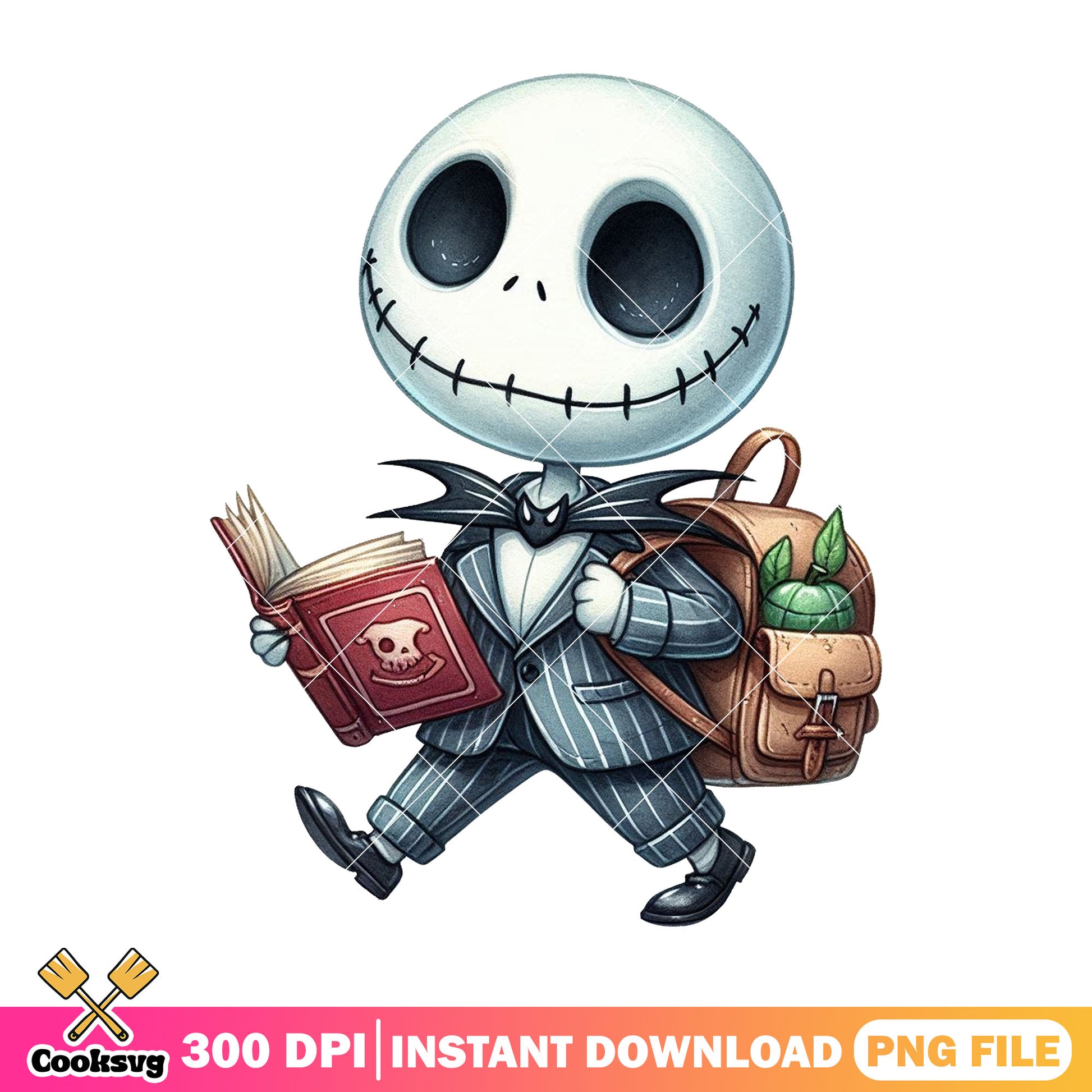 Happy jack skellington png, back to school art png, black outfit png