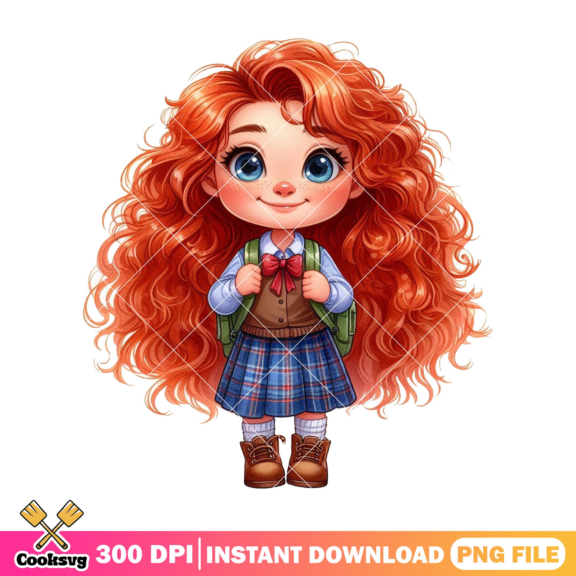 Happy merida cute chibi png, back to school png,​​ merida happy png