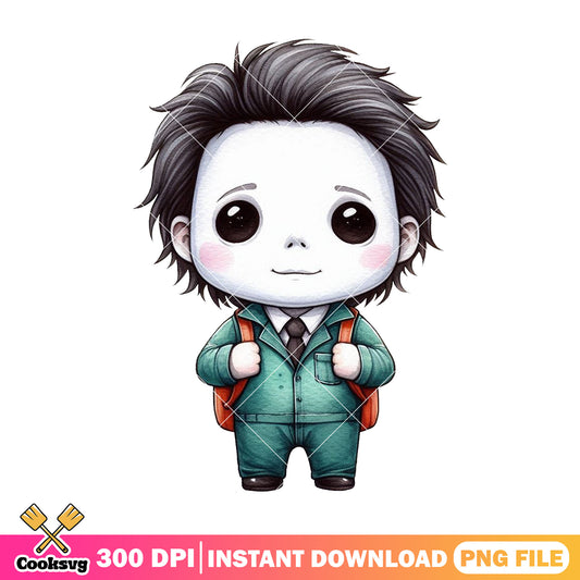 Happy michael myers png, black hair png, welcome back to school png