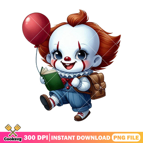 Happy pennywise png, back to school clothes png, pennywise teeth png