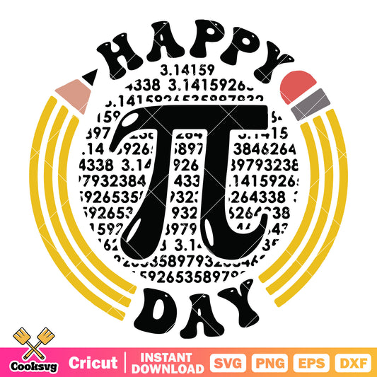 Happy pi 3 14 day pencil svg, happy pi day meme​ svg, happy pi day​ svg