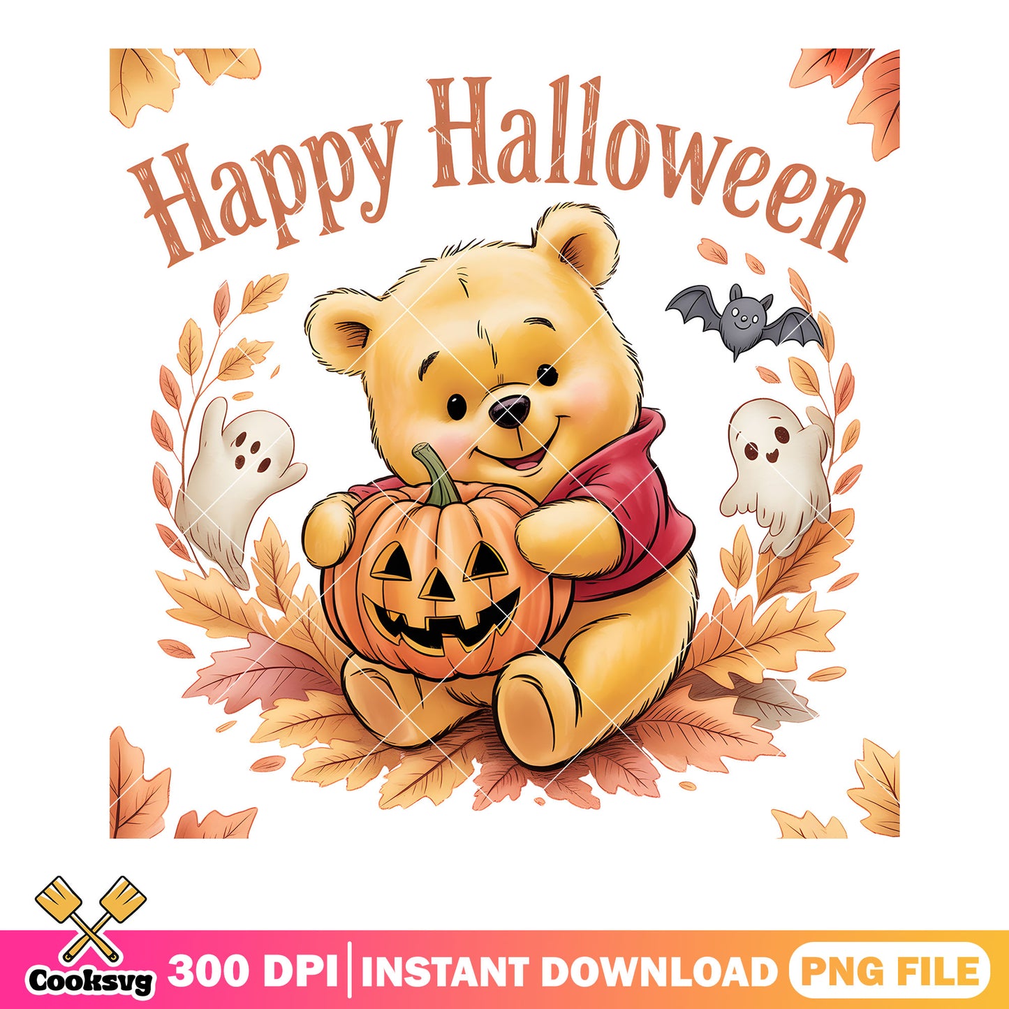 Happy pooh ghost png, winnie the pooh png, halloween poster png