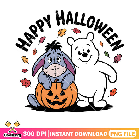 Happy pooh halloween duo png, winnie the pooh eeyore png, pooh bear png
