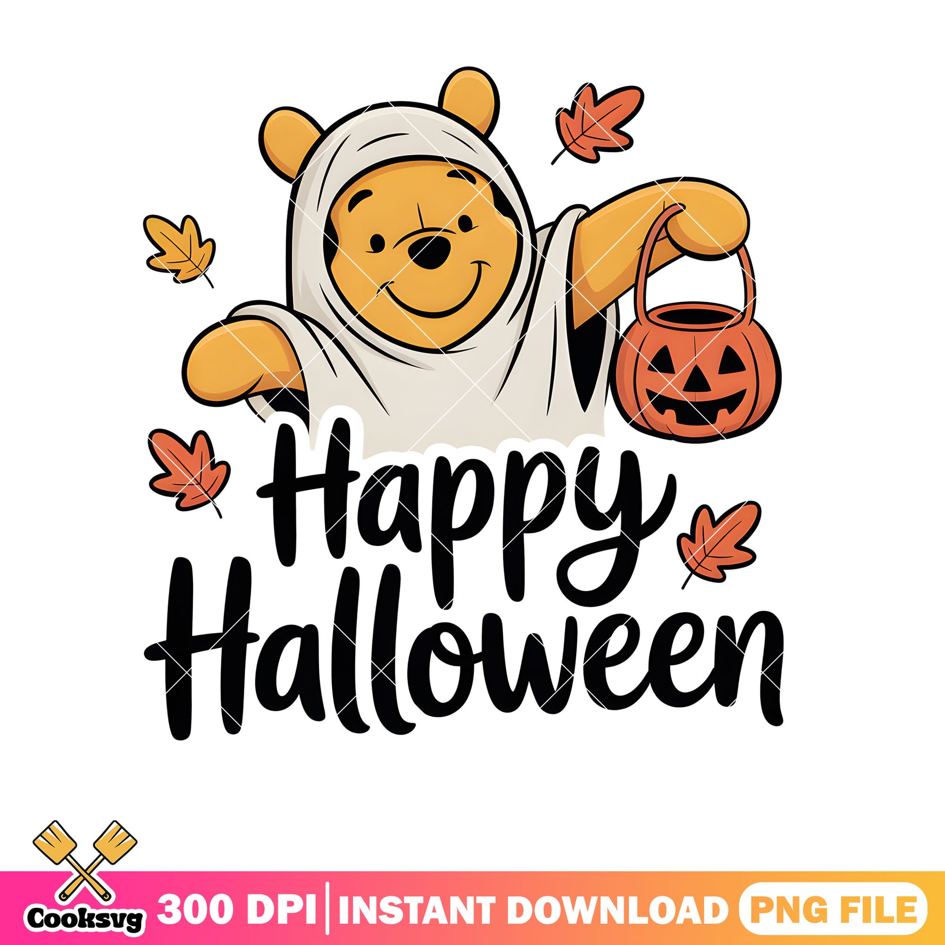 Happy pooh halloween ghost png, pooh bear png, disney halloween png