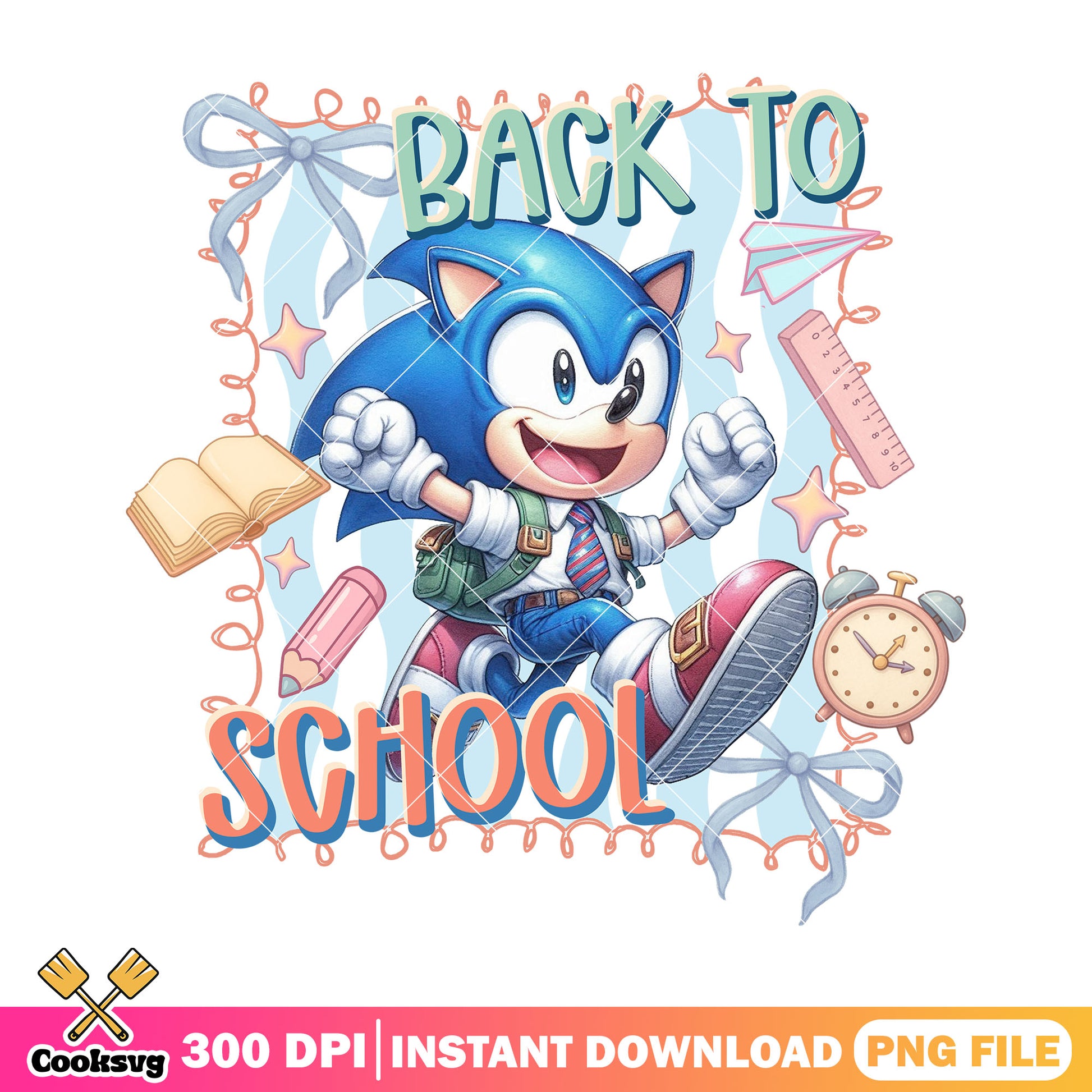 Happy sonic design file png, cute sonic png, back to school day png