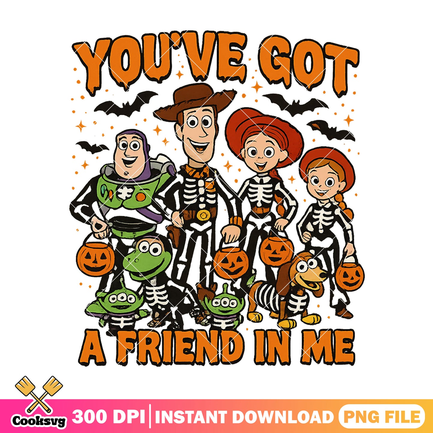 Happy toy story design png, disney cartoon png, spirit halloween png