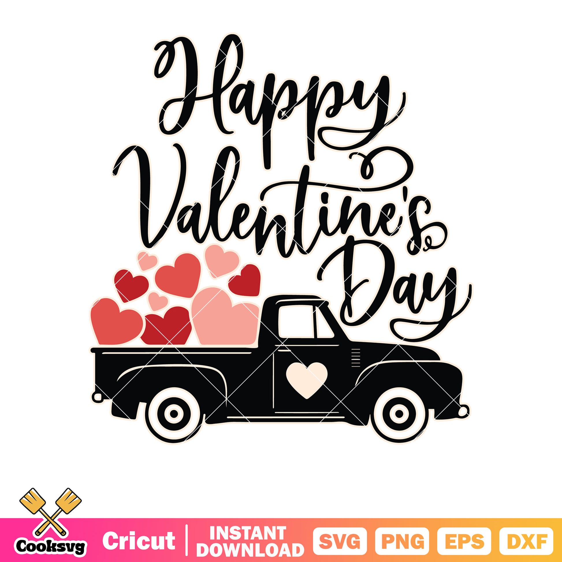 Happy valentines day truck svg, happy valentine day svg