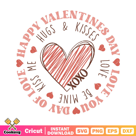 Happy valentines day xoxo love svg, xoxo valentine day svg, happy valentine svg