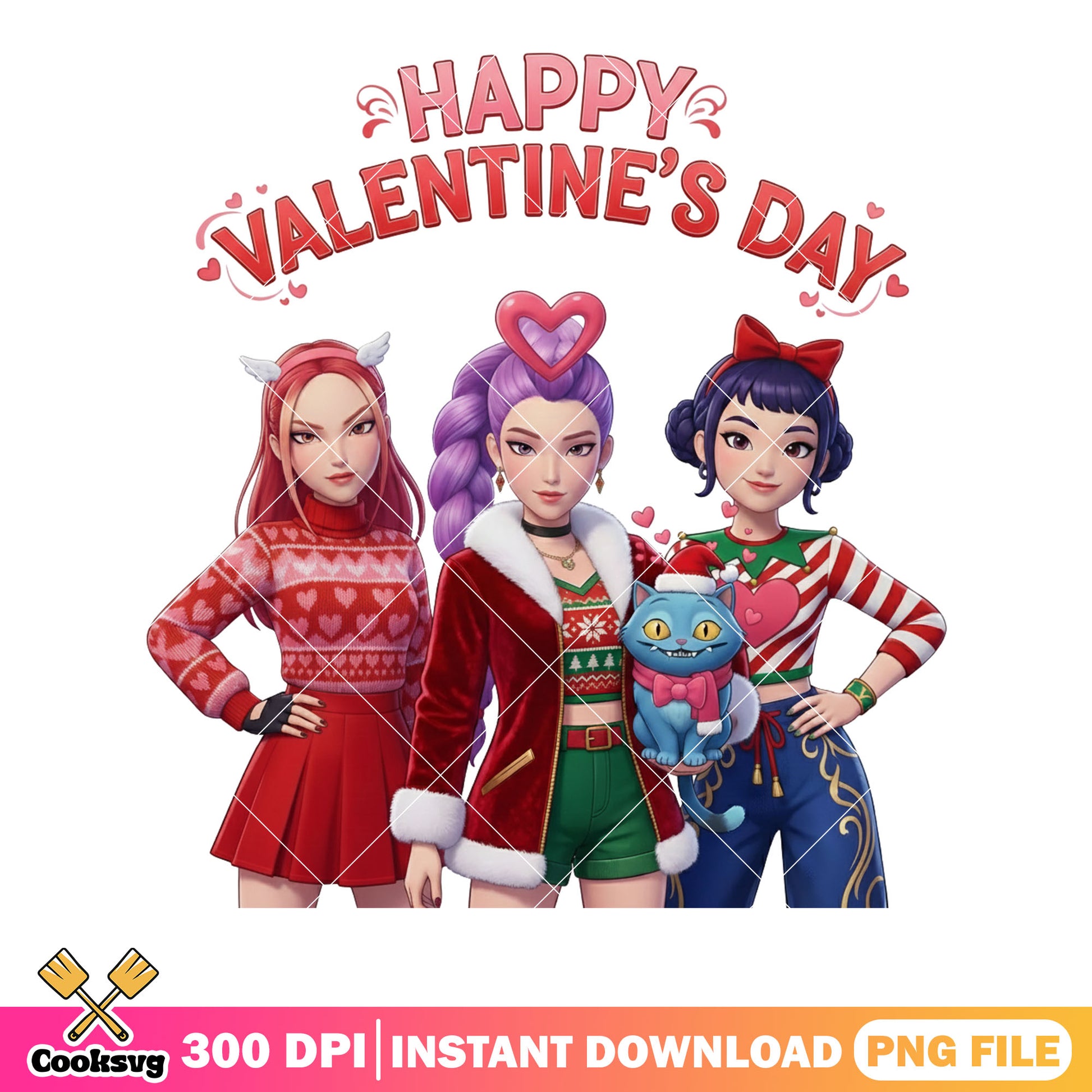 Happy valentines happy wife png, valentines png, valentines huntrix png