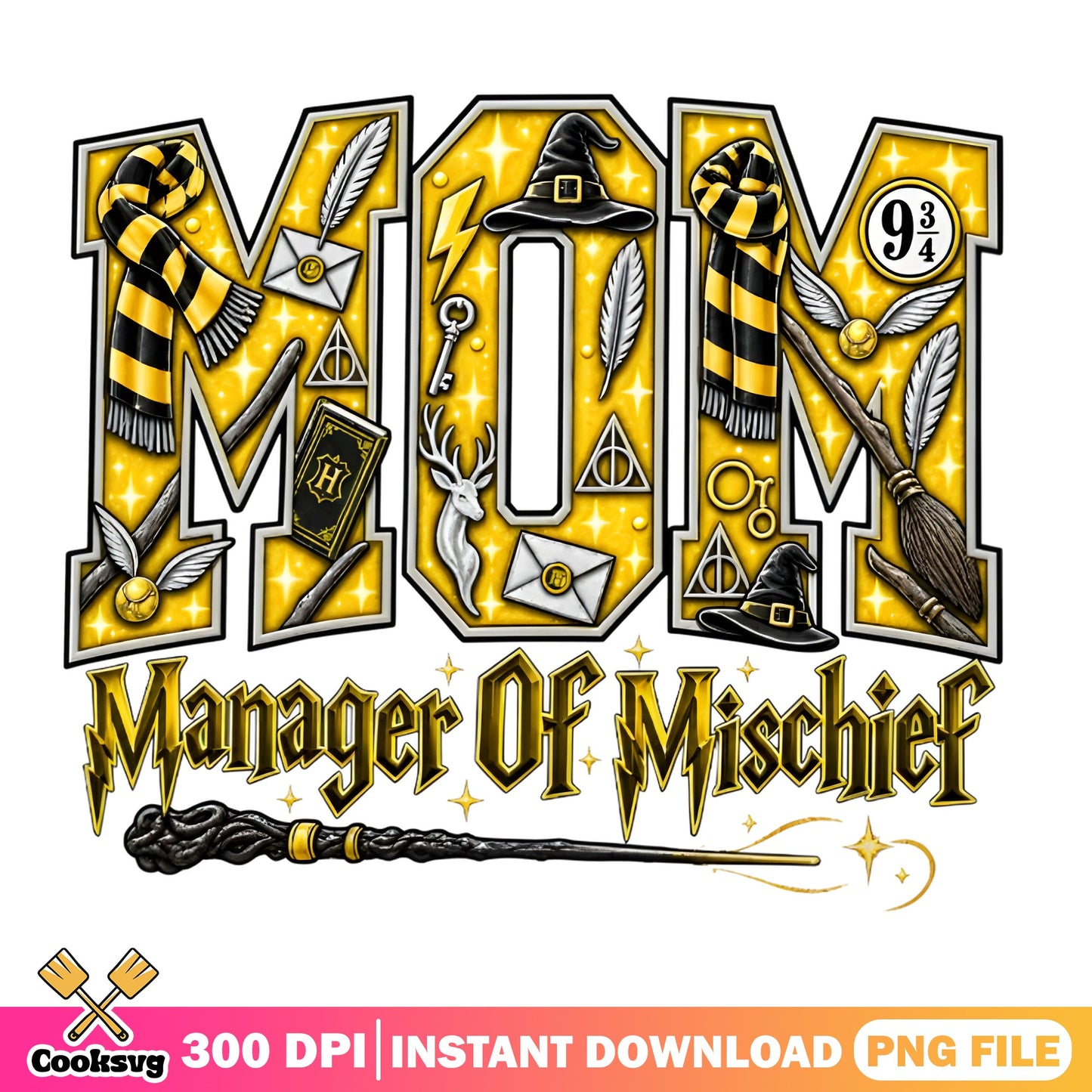 Harry Potter Mom Manager Of Mischief PNG, Wizard Mom PNG, Mother's Day PNG