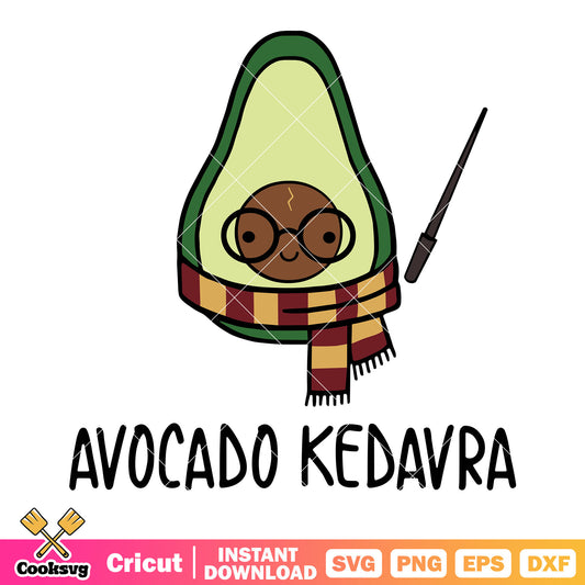 Harry potter Avocado kedavra svg, witch wand svg, brown scraf svg