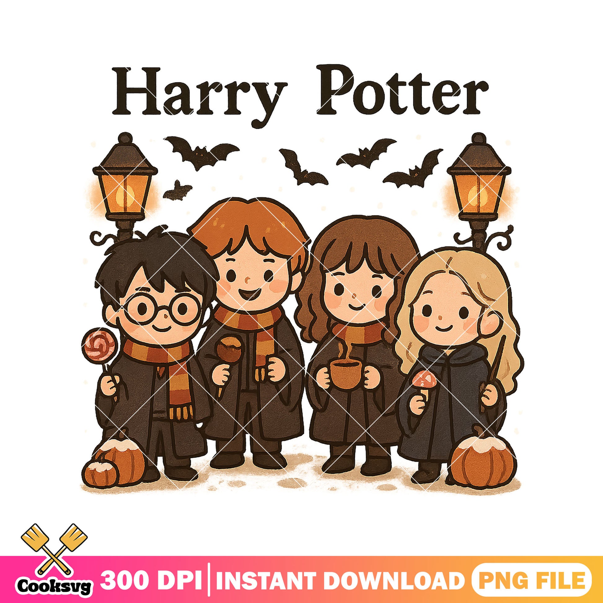 Harry potter with friends png, harry potter design png, scary movie png