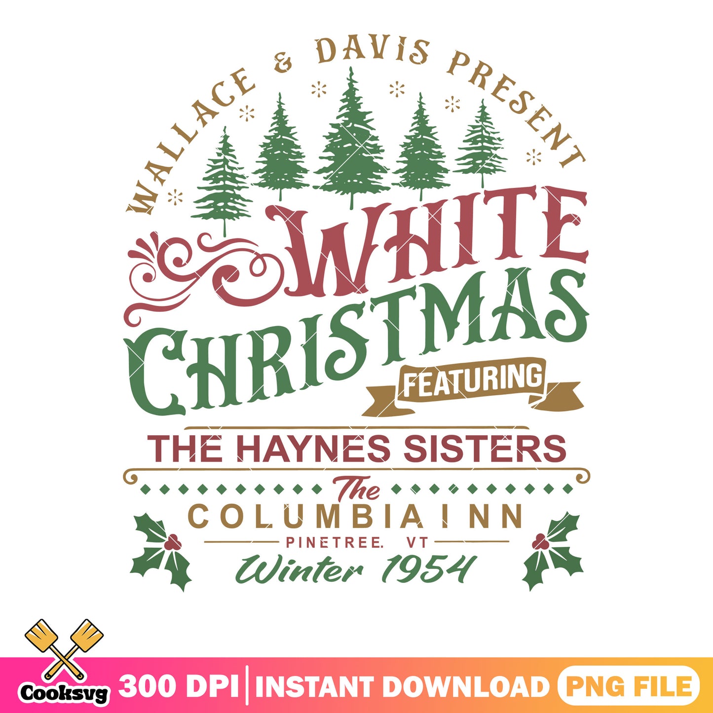 Hayness sisters christmas png, white christmas png, christmas tree png